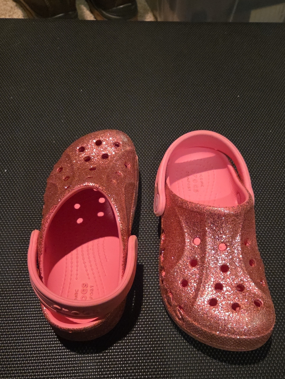 Kids Glitter Croc Shoes - Pink